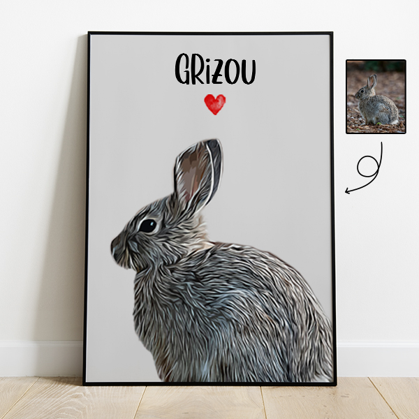 Portrait de lapin cartoon